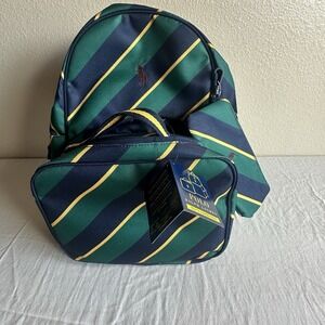Polo Ralph Lauren Boys Backpack Lunch Box & Pencil Case Combo Set 3 Piece NWT